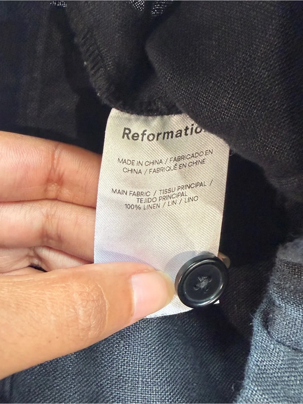 Reformation 100% linen black pants